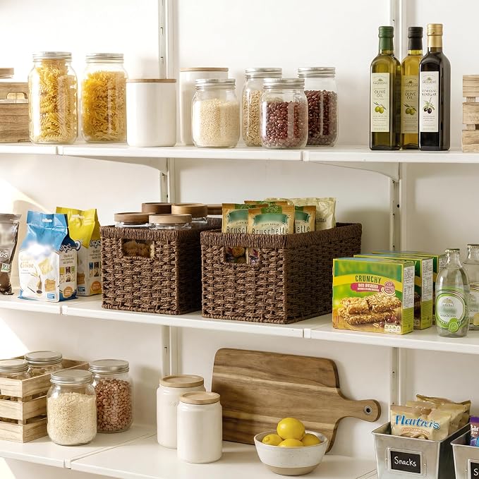 StorageWorks Rectangular Wicker Storage Baskets - Image 2