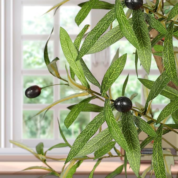 FEELEAD 7ft Faux Olive Tree - Image 2