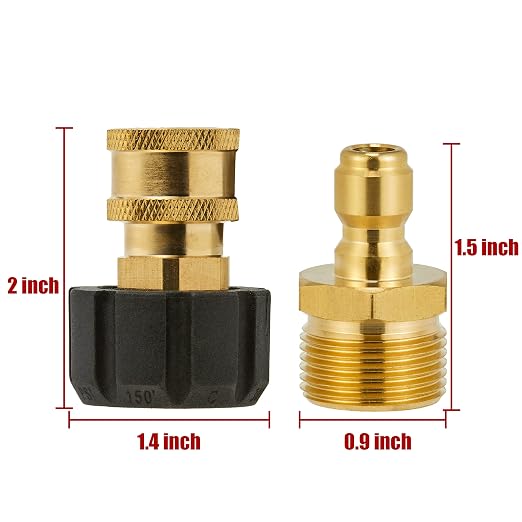 Pressure Washer Adapter Set, M22 to 1/4" Quick Connect | Gun to Wand, 5000 PSI - Image 4