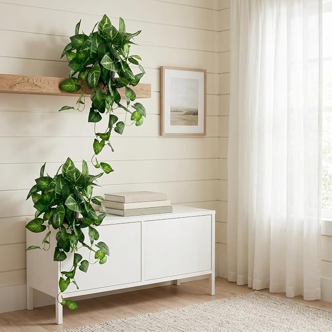 Artificial Pothos Hanging Plant, Office Decor - Image 6