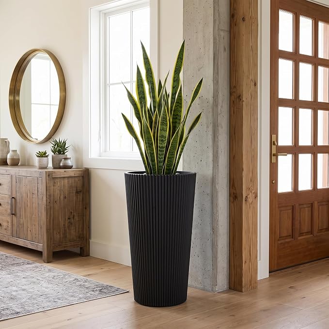 24" Tall Planters for Outdoor Plants Set of 2 - Image 7