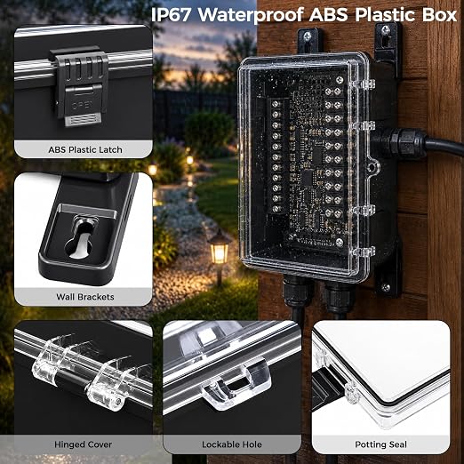 LeMotech Junction Box IP67 Waterproof Electrical Box ABS Plastic Hinged Shell - Image 2