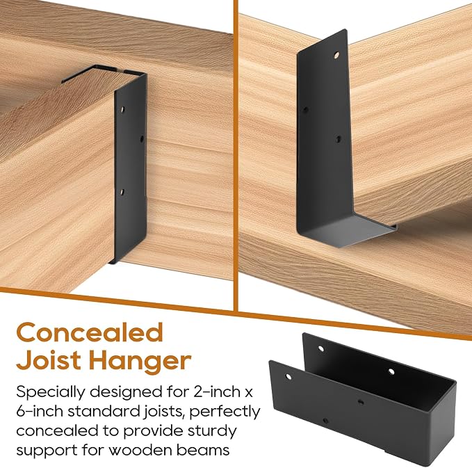 24 Pcs of 2x6 Concealed Joist Hanger, 2x6 Black Concealed Joist Hanger - Image 6