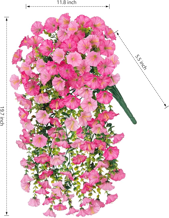 2 PCS Artificial Faux Hanging Flowers Plants - Image 2