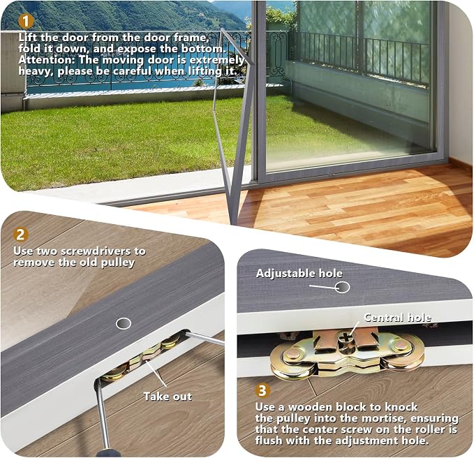 MaxxGeek Sliding Patio Door Tandem Roller Assembly Suitable - Image 5