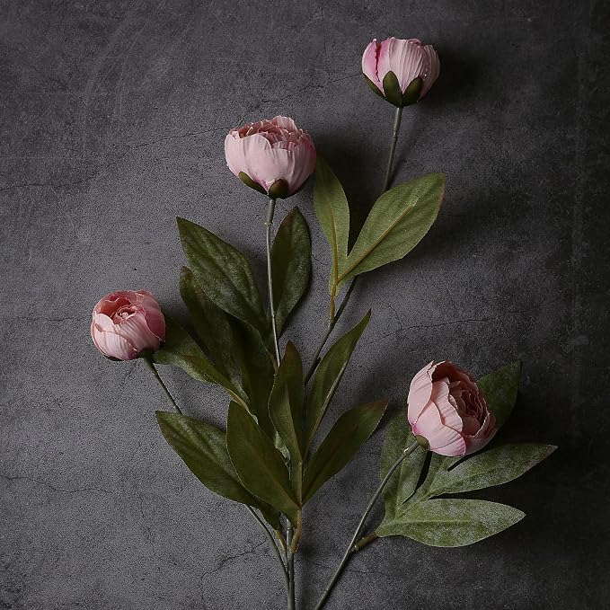 12 Pcs 27" Faux Silk Peony Artificial Flowers Stems - Image 2