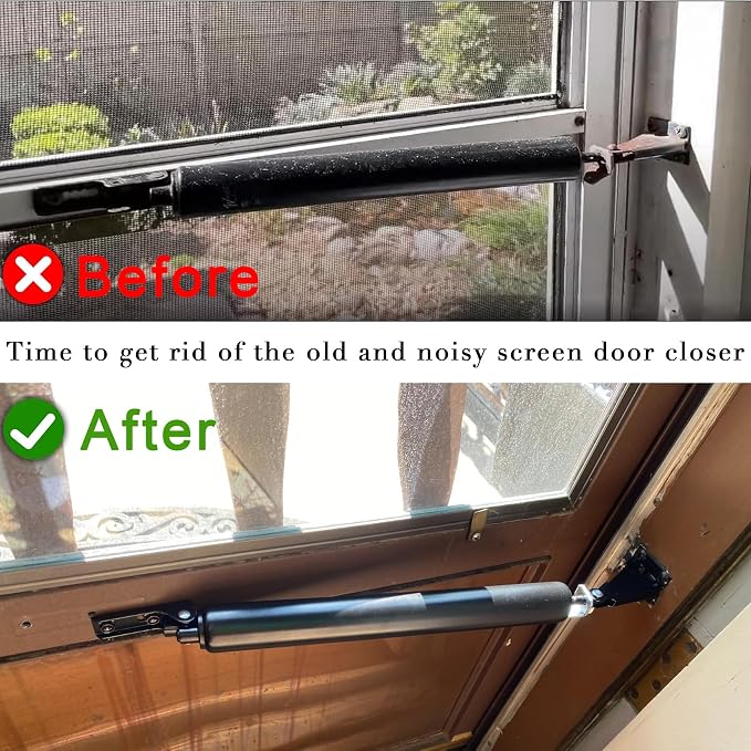 Pneumatic Door Closer Kit for Screen and Storm Doors, Includes Push Button - Image 3
