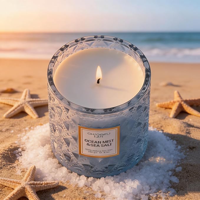 Chloefu LAN Summer California Mist Ocean & Sea Salt Candle, 8.1 oz | Luxury Air - Image 5