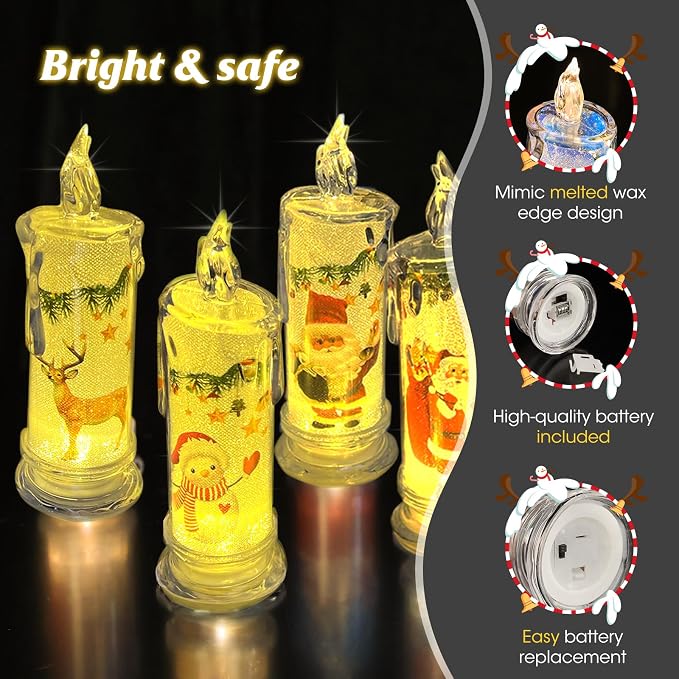 SupBri Christmas Flameless White Candles - Image 2