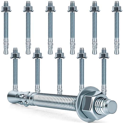 1/2 x 5-1/2 inch Wedge Anchors, Galvanized Concrete Anchors, Concrete Wall by Unknown