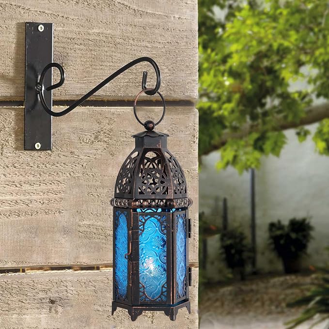 NEEDOMO Hanging Moroccan Lantern, Metal Lanterns Decorative Indoor Outdoor - Image 7