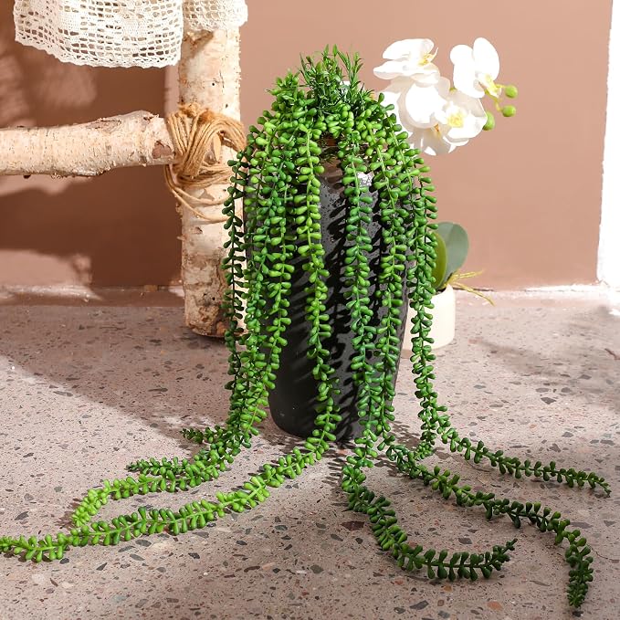 6 Pack Fake Plants Artificial Wall Hanging Succulents Plant | Boho Hanging - Image 2