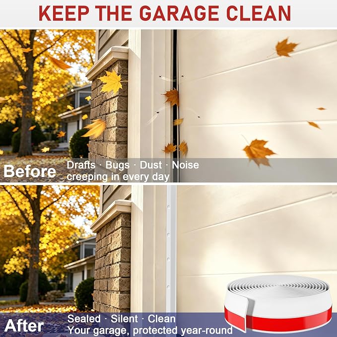 Garage Door Seal Top and Sides - 36 Ft Garage Door Weather Stripping Side Seal - Image 4
