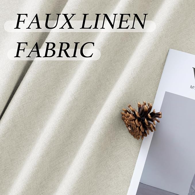 H.VERSAILTEX Soft Faux Linen Curtains 108 Inches Long - Image 5