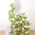Artificial Flower Garland 2pcs 5.4ft Peony Vine Decor, Champagne Flower | by PONKING