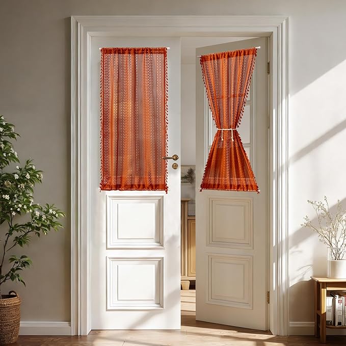 Sutuo Home Burnt Orange French Door Curtain by SutuoHome