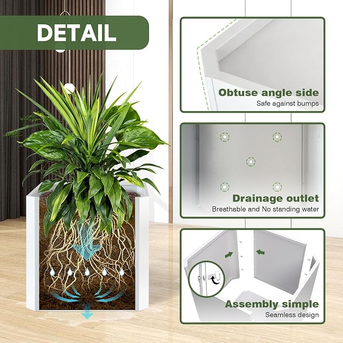 Metal Planter Box 26”L x 26"W x 26"H Large Square Steel Planter Box | Outdoor - Image 4