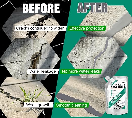 Concrete Crack Filler, 1.1LB Self Leveling Cement Crack Sealer - Image 3