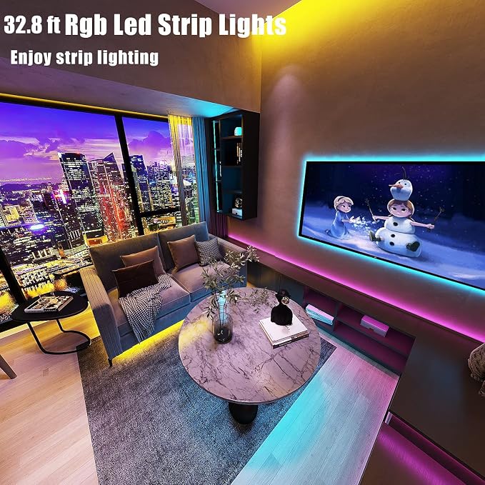 Keepsmile 32.8ft Strip Lights Smart App Music Sync Color Changing RGB Bluetooth - Image 2