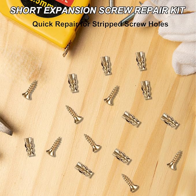 100Pcs Expansion Screws Hinge Repair Cabinet Stripped Kit - Image 6