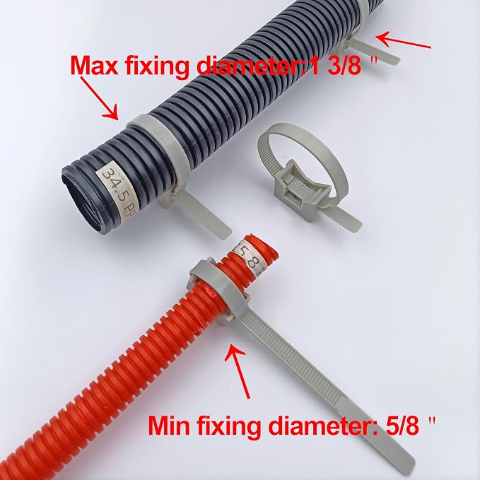 7" Saddle Mounting Zip Tie, Pipe Bracket Clamps, Pipe hanger, - Image 2