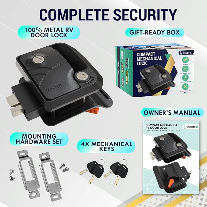 Keyed-Alike Mini Mechanical Rv Door Latch Replacement | Rv Door Lock - Image 6