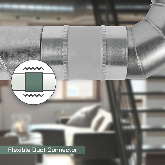 Vent Systems 8" Inch Flexible Vibration-Reducing Female Fit Duct Connector – - Image 5