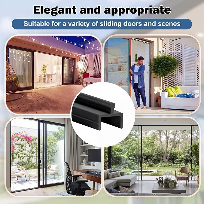 CroBlissful 2 Pcs Sliding Screen Door Track Bottom Replacement 72 Inch Black - Image 6