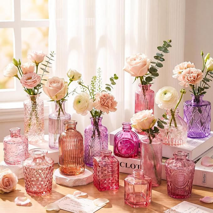 Yaomiao 30 Pcs Glass Bud Vases Centerpieces, Mini Colored Flower Vase - Image 6