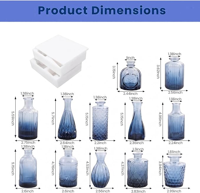 Mini Bud Vases Centerpieces for Tables, Small Flower Vases Suitable for - Image 2