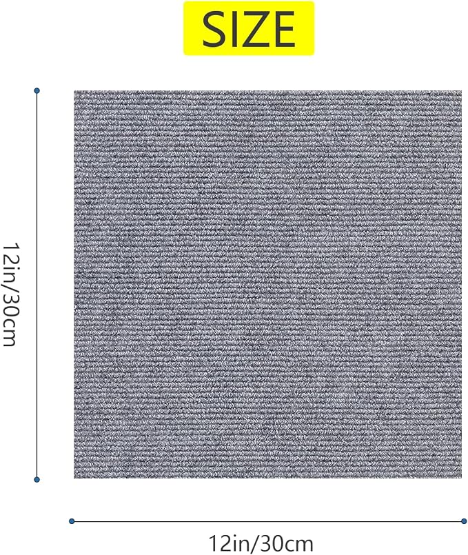 25 Pack Self-Adhesive Carpet Tiles 12x12 Inch, Peel and Stick Temporary Flooring - Image 2