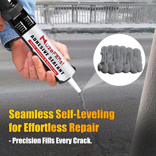 Gray Concrete Crack Filler, Self-Leveling Waterproof Sealant, Fast-Curing - Image 3