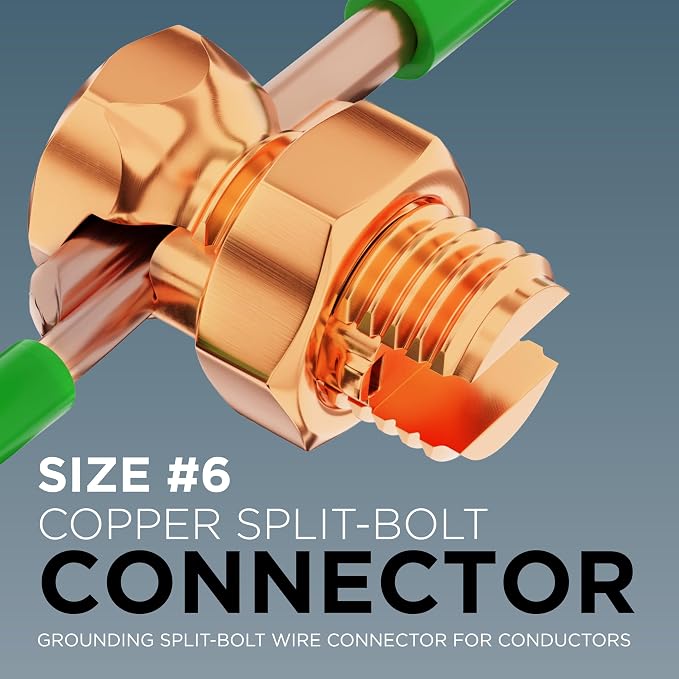 THE CIMPLE CO 4 Pack, Size #6 Copper Split-Bolt Connectors 6 AWG - Image 2