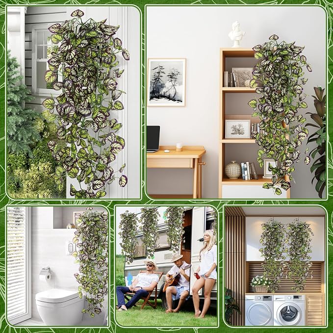 2-Pack Fake Hanging Plants, Faux Hanging Plant Artificial Greenery - Image 7