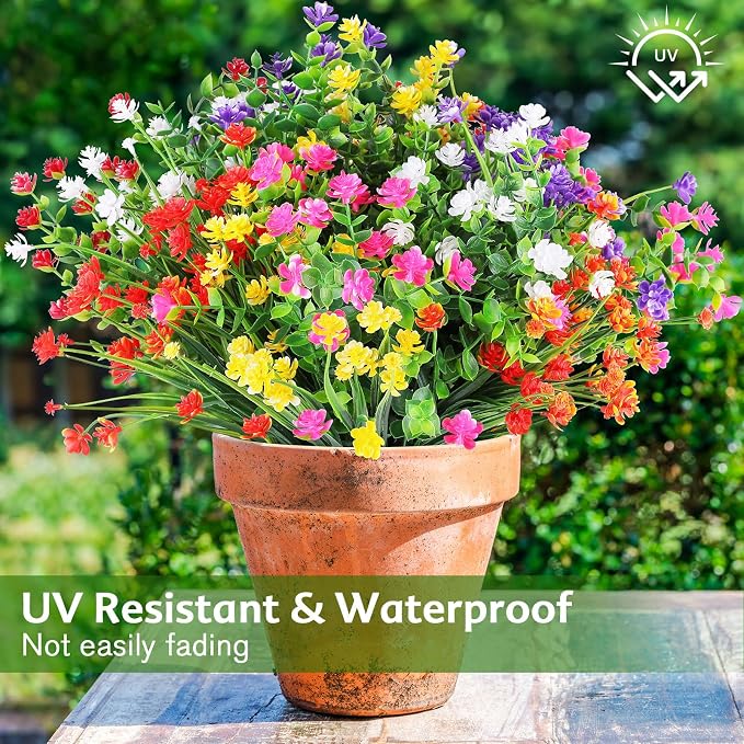 AGIRL Artificial Flowers Outdoor UV Resistant Fake Plant Garden Patio Decor | - Image 5