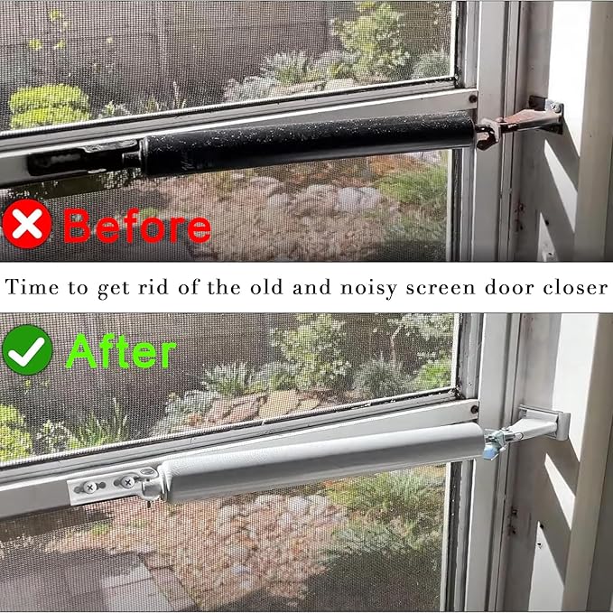 Pneumatic Door Closer Kit for Screen and Storm Doors, Includes Push Button - Image 3