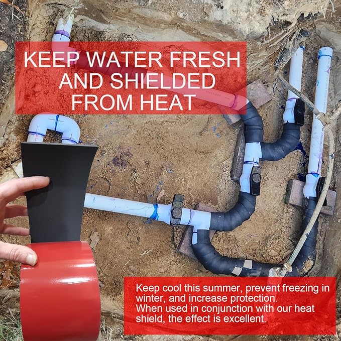 Pipe Insulation Wrap 2" x16FT Self-Adhesive Foam Tape, Weatherproof Insulation - Image 2