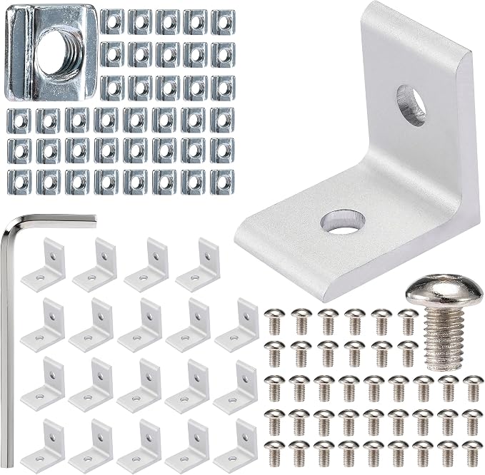 BELLA BAYS 20Series 20Sets Silver 90 Degree Corner Bracket, Standard Corner by BELLABAYS