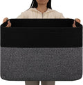OIAHOMY 108L Extra Large Blanket Basket Dog Toy Basket Grey/Black | Rectangle by MasterofSpaceOptimization