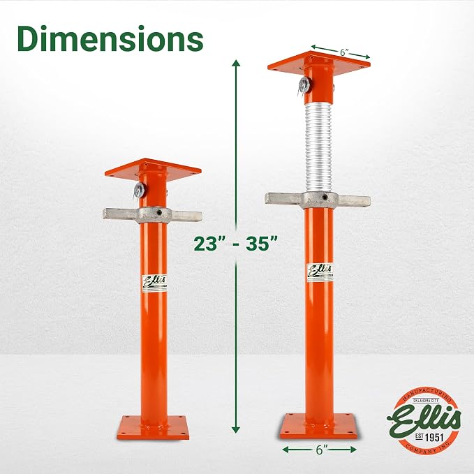 Ellis Manufacturing Light-Duty Steel, Construction Jack Post, Floor Leveling - Image 3