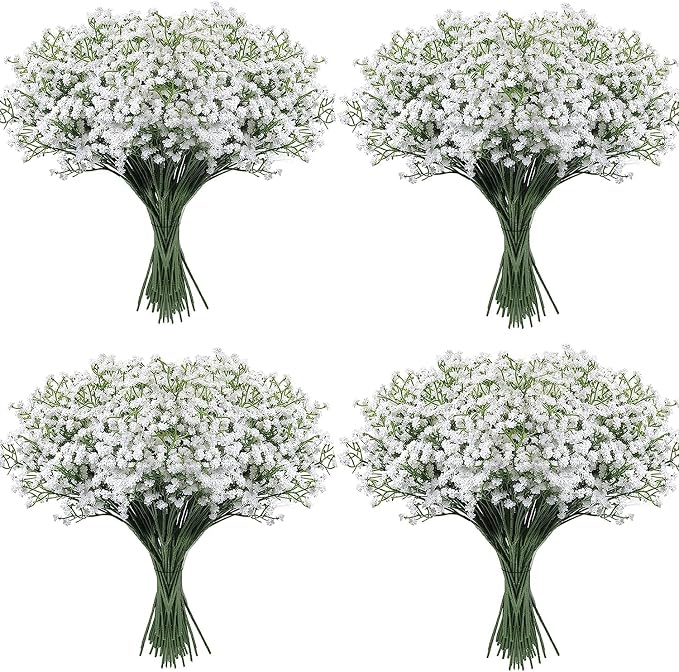Babys Breath Artificial Flowers Bulk 30 Pcs White Gypsophila Faux Flowers | by MakeHomeDecorationSimple