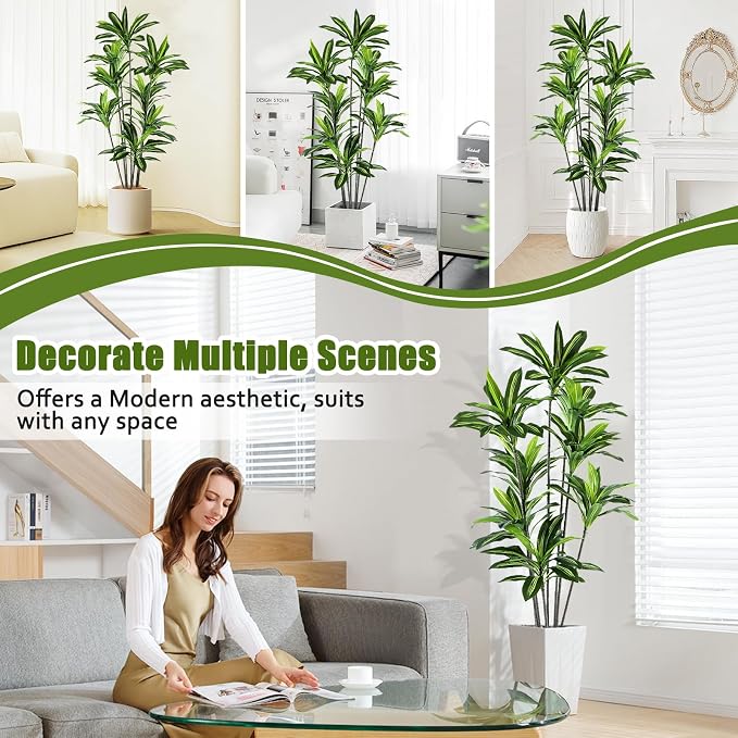 Dracaena Artificial Plant Indoor 6FT - Image 9