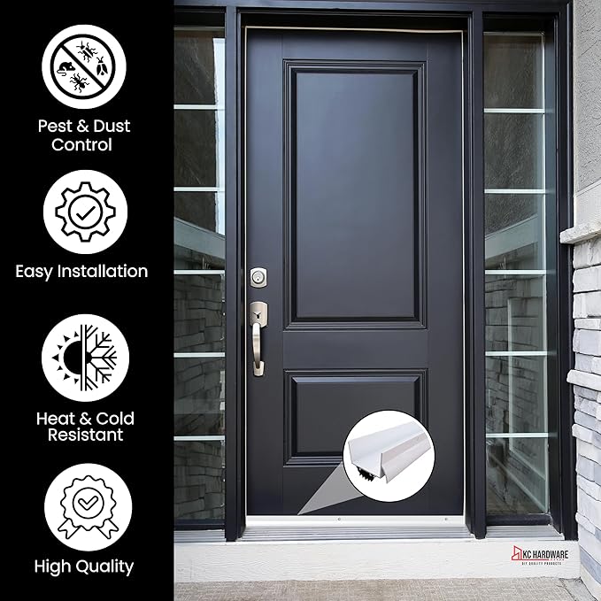 KC Hardware Aluminum U Shaped Door Bottom Sweep - Image 7