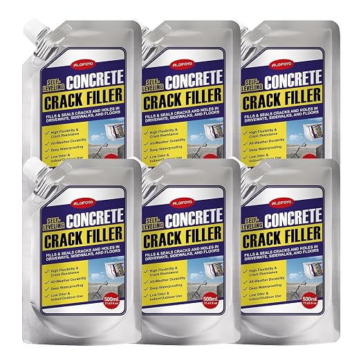 Self-Leveling Concrete Crack Filler – High Elasticity Cement Sealant | 6PCS by Alofoyo