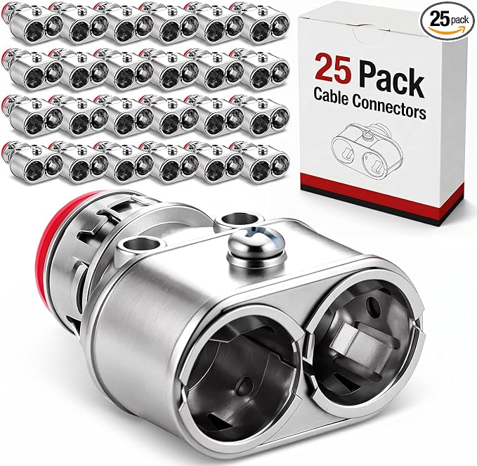 25 Pack Cable Connectors 3/8 Inch Snap-in by Unknown