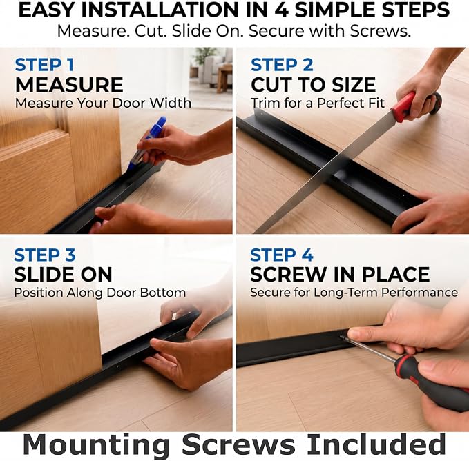 Door Sweep for Bottom of Door, Exterior Door Seal 36”, Fits Standard 1-3/4” - Image 6