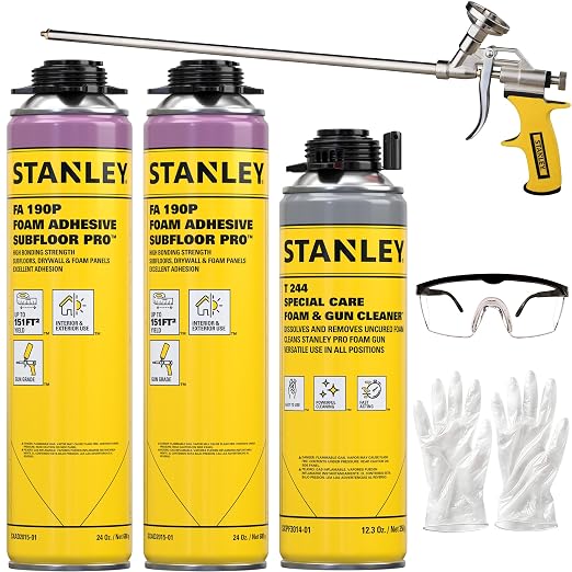 Stanley FA190P Subfloor Adhesive Kit – Polyurethane Expanding Foam Construction by STANLEY
