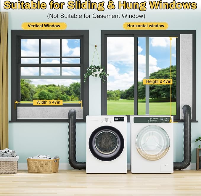 Dryer Vent Window Kit with Insulation Foam Panels - Image 6