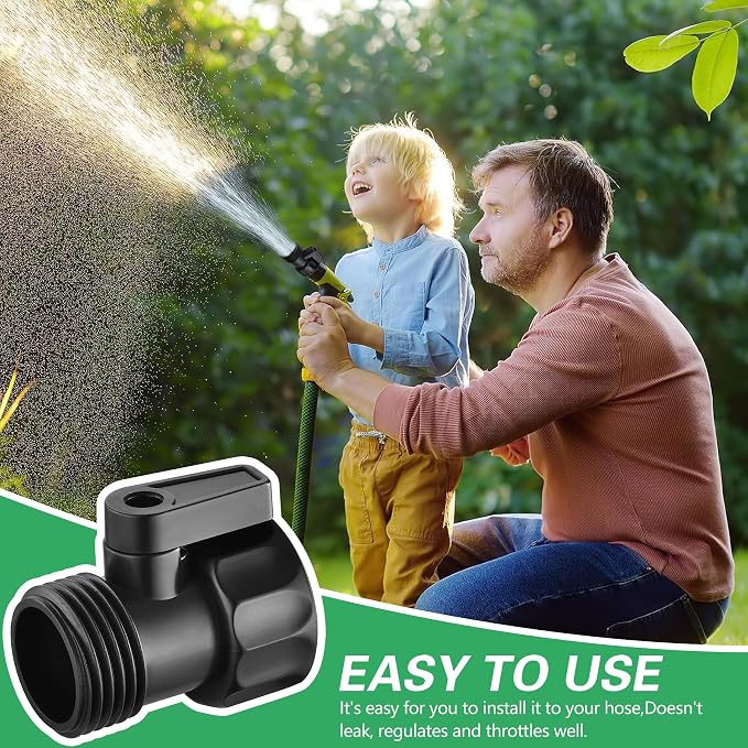 12 PCS 3/4'' Plastic Garden Hose Shut Off Valve, Water hose Shut-Off Ball Valve - Image 5