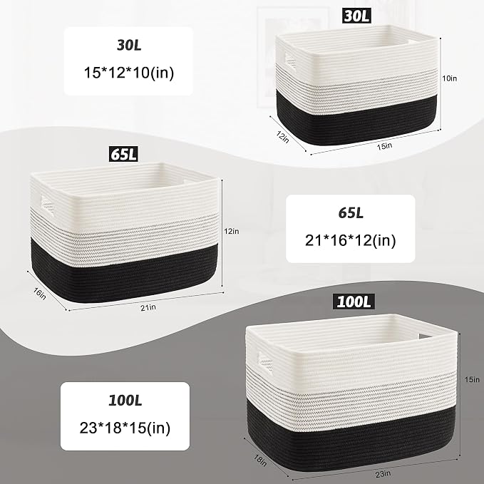 Artfeel Blanket Basket, Rectangle Woven Baskets - Image 5